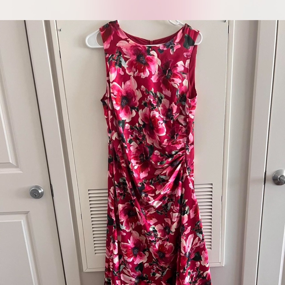 Floral Sleeveless Dress - Pink and Red